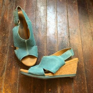 Clarks Blue Wedges Size 7.5
